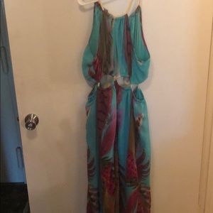 Strappy open maxi dress in stunning blue